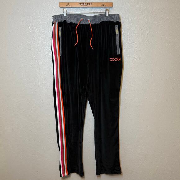 COOGI VTG Y2K Velour Tracksuit Set Jacket Pants Embroidered Black Men’s Size 3XL - Picture 11 of 16
